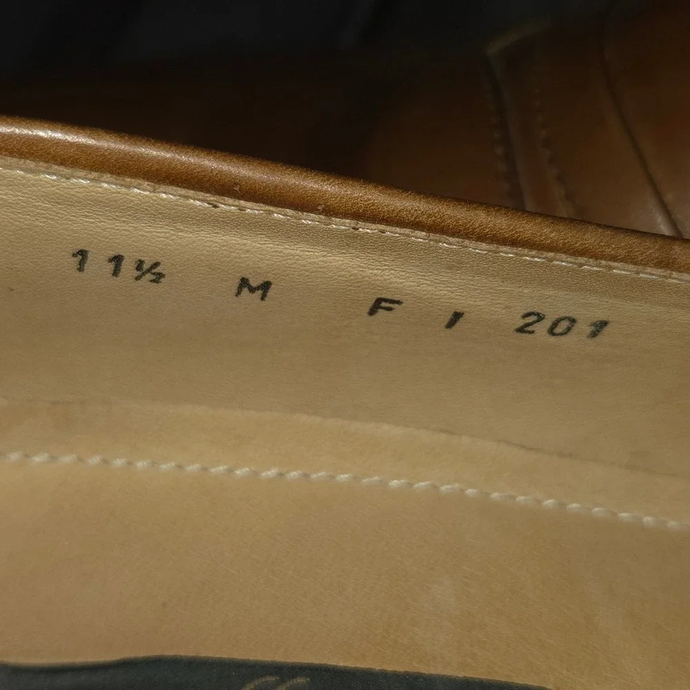 Sz 11.5 M Mens Zelli Tan Leather‎ Handcrafted In Italy Penny Loafers Shoes VGUC
